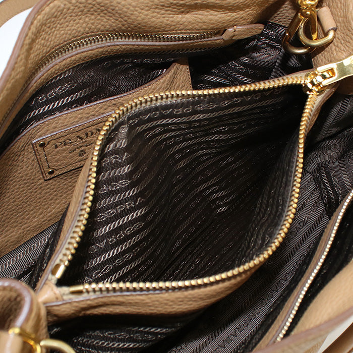 PRADA 1BA878 Tote Bag Vit Dino 2WAYTote Bag leather Camel Women