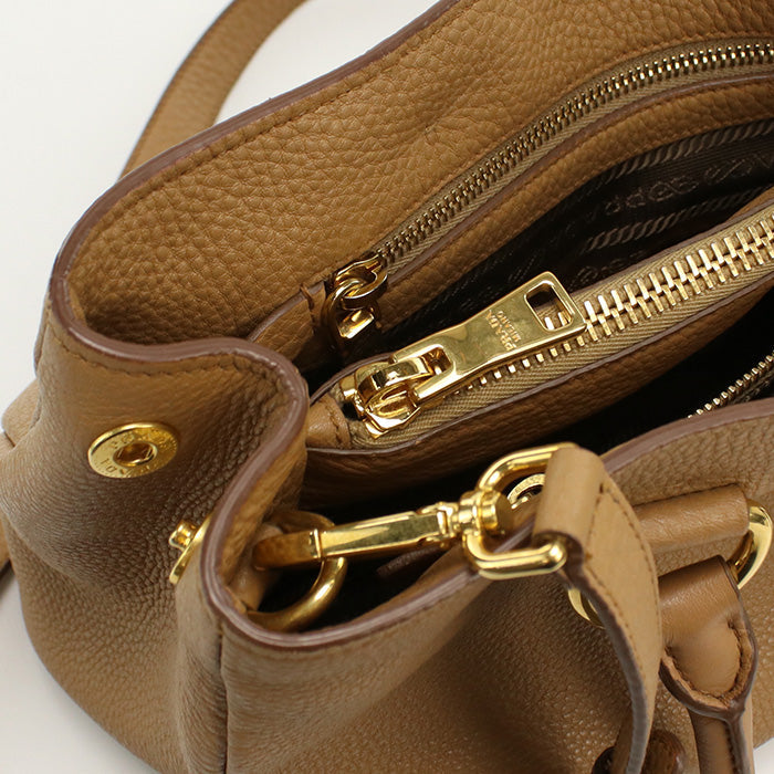 PRADA 1BA878 Tote Bag Vit Dino 2WAYTote Bag leather Camel Women