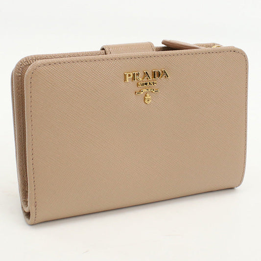 PRADA 1M1225 QWA F0770 Bi-fold wallet Safiano L-shaped zipper wallet leather pink Women