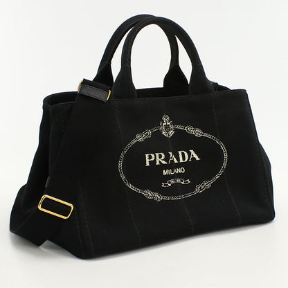 PRADA PR89703 2WAYTote Bag Canapa Tote Bag canvas Black Women