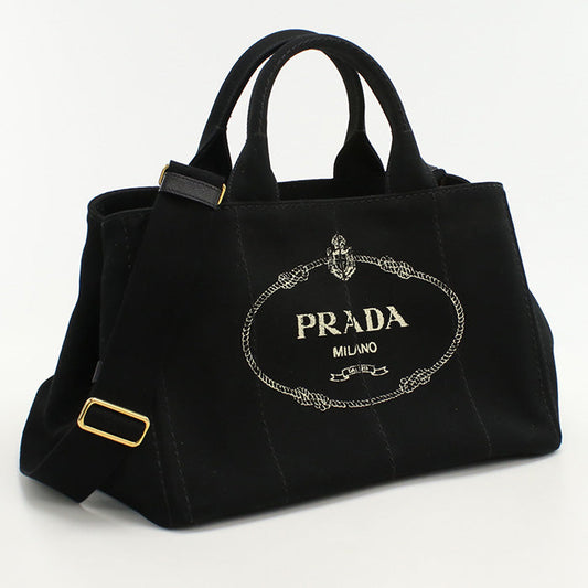 PRADA PR89703 2WAYTote Bag Canapa Tote Bag canvas Black Women