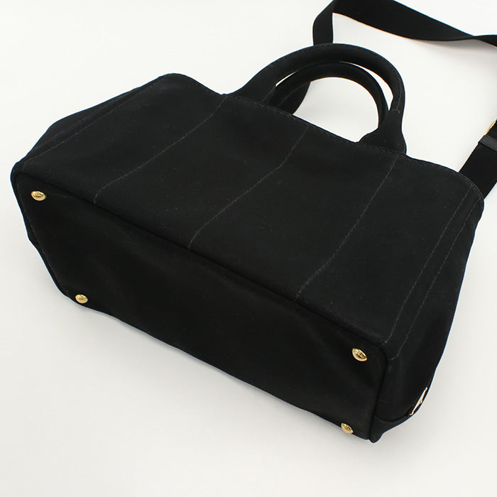 PRADA PR89703 2WAYTote Bag Canapa Tote Bag canvas Black Women