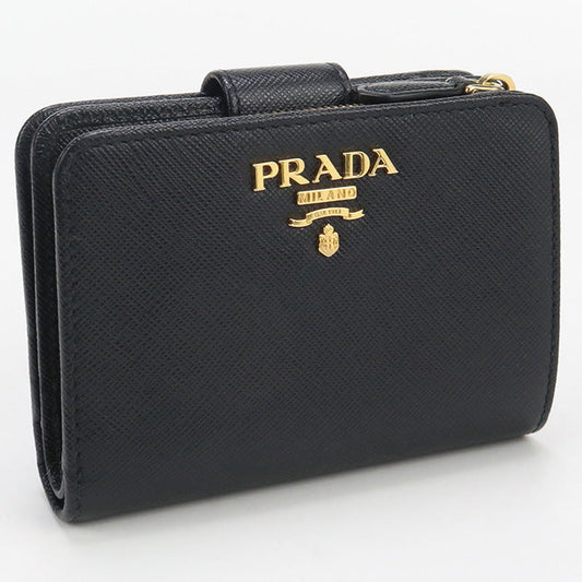 PRADA 1ML018 QWA F0002 Bi-fold wallet Safiano L-shaped zipper wallet leather Women