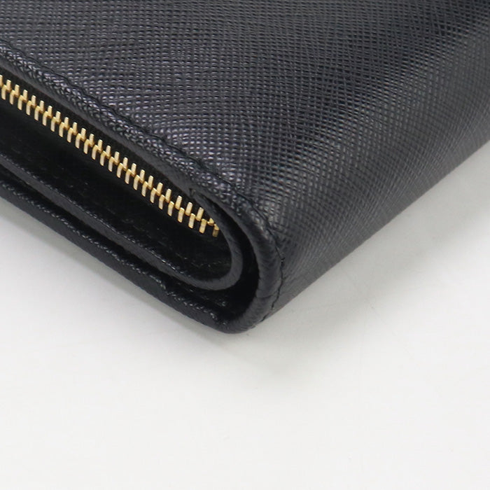 PRADA 1ML018 QWA F0002 Bi-fold wallet Safiano L-shaped zipper wallet leather Women