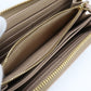 PRADA 1ML506 Long Wallet saffiano triangle Zipper Wallet leather beige Women