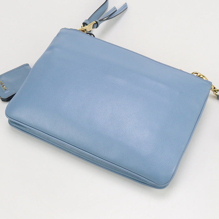 PRADA PR89870 Shoulder Bag leather/blue Women