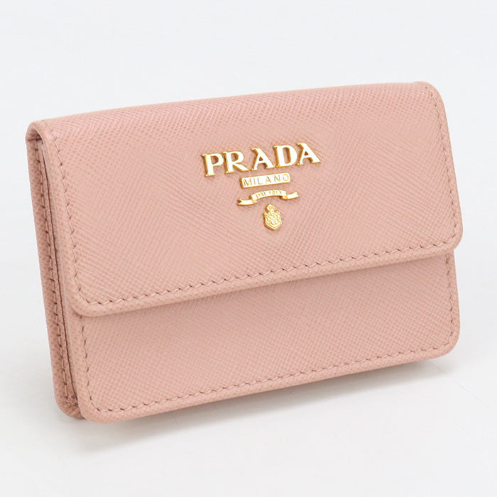 PRADA PR90296 Saffiano Leather Card Case name card holder pink Women