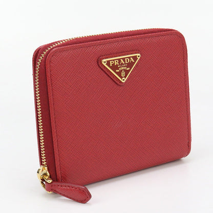 PRADA PR90349 Saffiano Triangle Wallet Folded wallet leather red Women