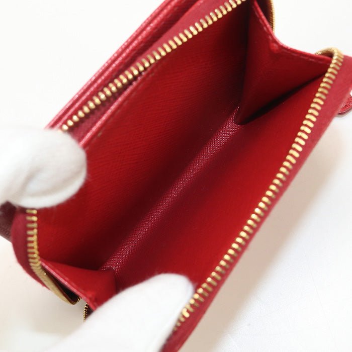 PRADA PR90349 Saffiano Triangle Wallet Folded wallet leather red Women