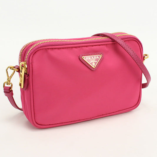 PRADA 1NF861 Shoulder Bag Mini Shoulder Bag Pochette Nylon,leather pink Women