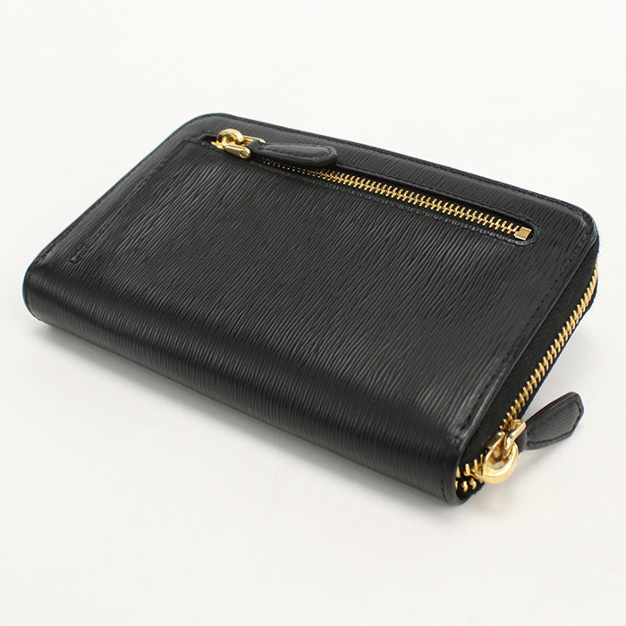 PRADA 1ML157 Medium wallet in leather Zip AroundWallet leather black Women