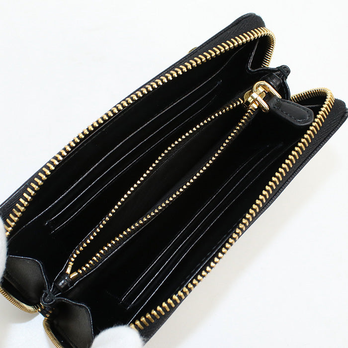 PRADA 1ML157 Medium wallet in leather Zip AroundWallet leather black Women