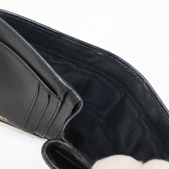 PRADA 1ML018 Vitello Leather Wallet Folded wallet/Vitello Leather black mens