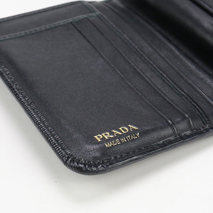 PRADA 1ML018 Vitello Leather Wallet Folded wallet/Vitello Leather black mens