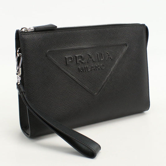 PRADA 2VF039 Clutch bag Safiano Pouch Business Bags leather black mens