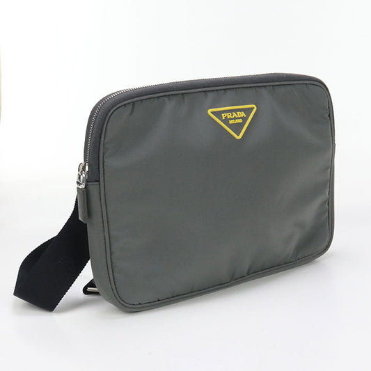 PRADA 2VH116 Shoulder Bag Triangular logo 2way clutch bag Nylon gray mens