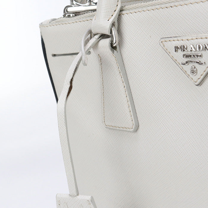 PRADA B2863Y NZV F0N13 2WAY Tote Bag/Safiano leather white Women