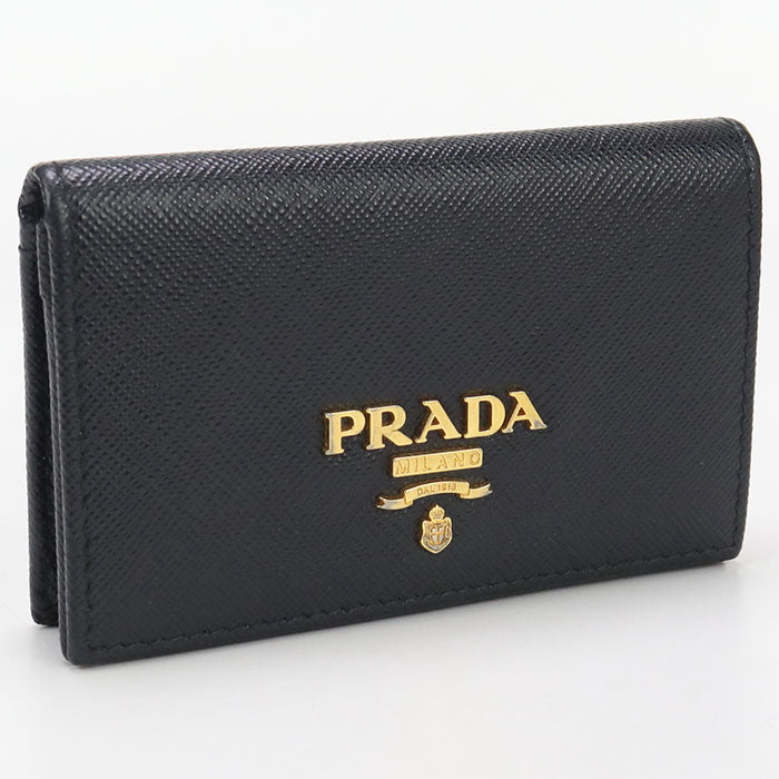 PRADA 1MC122 Card case Safiano Business Card Case leather black mens(unisex)