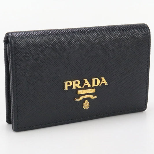 PRADA 1MC122 Card case Safiano Business Card Case leather black mens(unisex)
