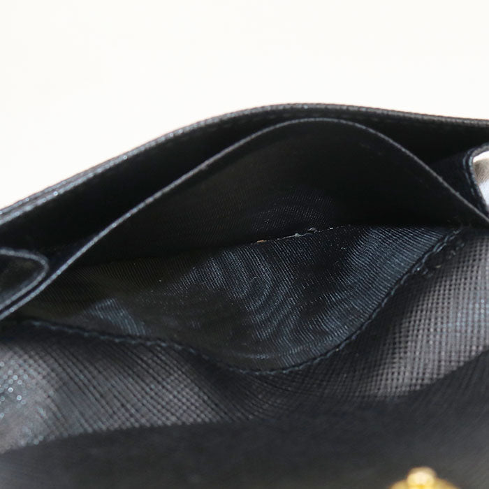 PRADA 1MC122 Card case Safiano Business Card Case leather black mens(unisex)