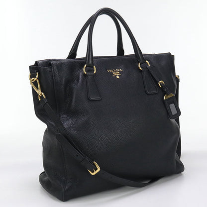 PRADA 2WAY Tote Bag leather black Women