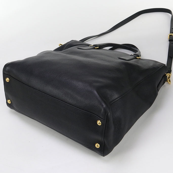 PRADA 2WAY Tote Bag leather black Women