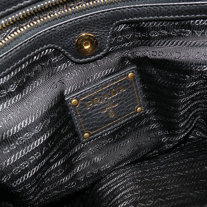 PRADA 2WAY Tote Bag leather black Women