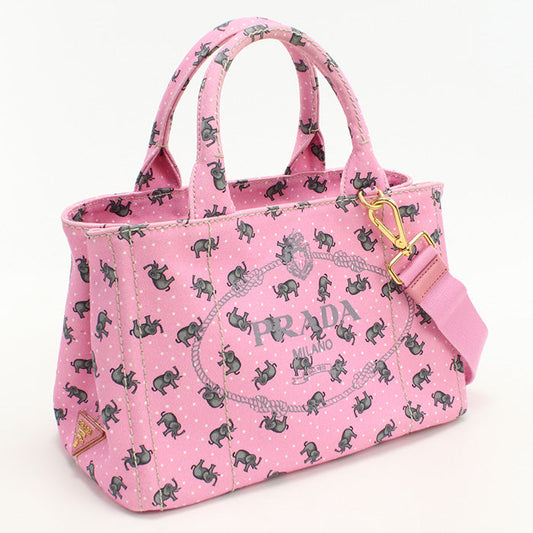 PRADA 1BG439 Tote Bag Canapa 2WAY Tote Bag canvas pink Women