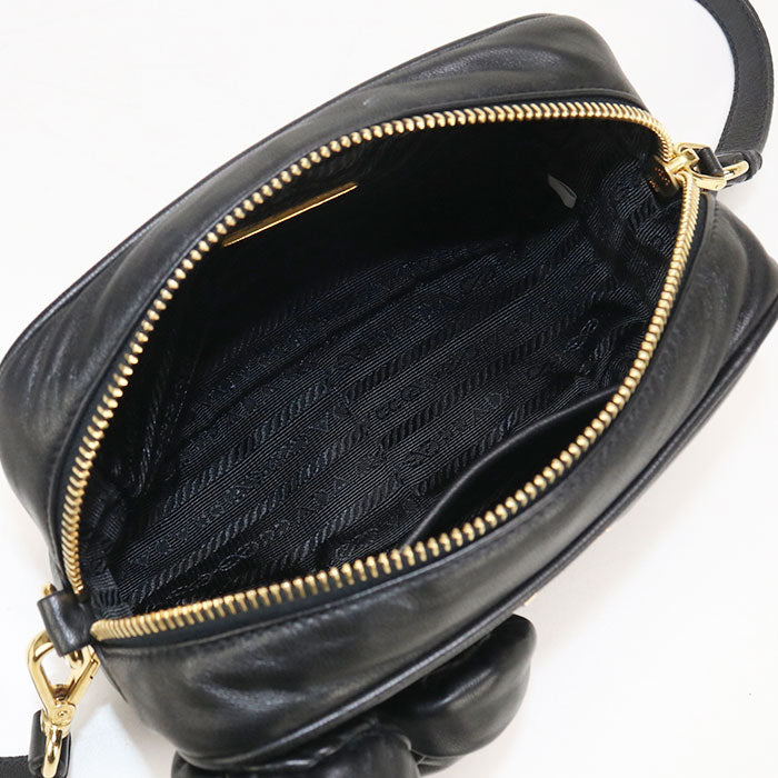 PRADA BP0166 UHG F0002 Diagonal shoulder bag leather black Women