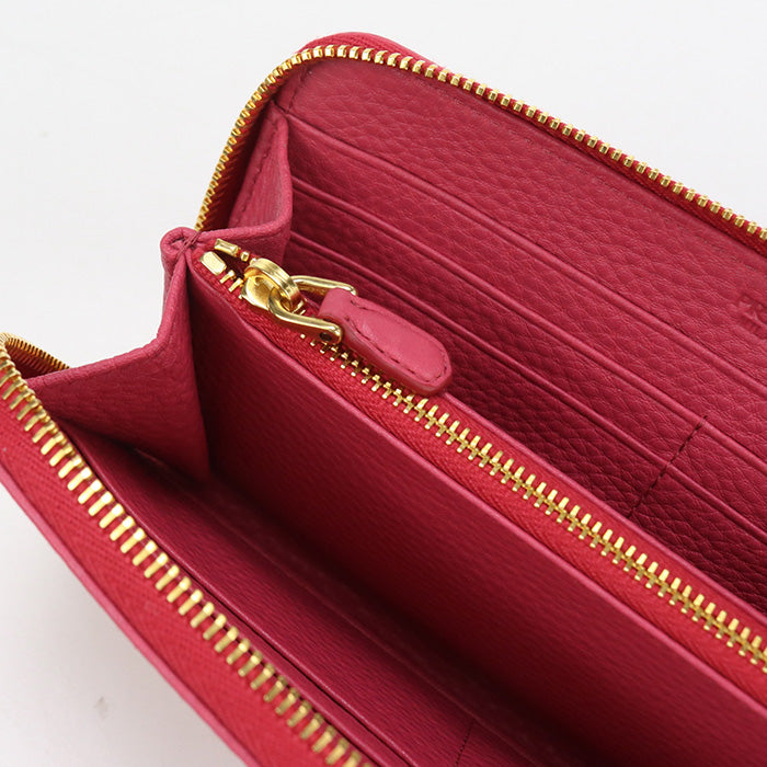 PRADA 1M0506 Long wallet Safiano Zipper Wallet leather pink Women