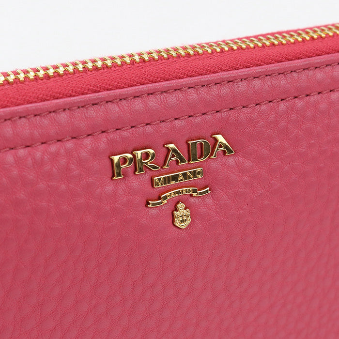 PRADA 1M0506 Long wallet Safiano Zipper Wallet leather pink Women