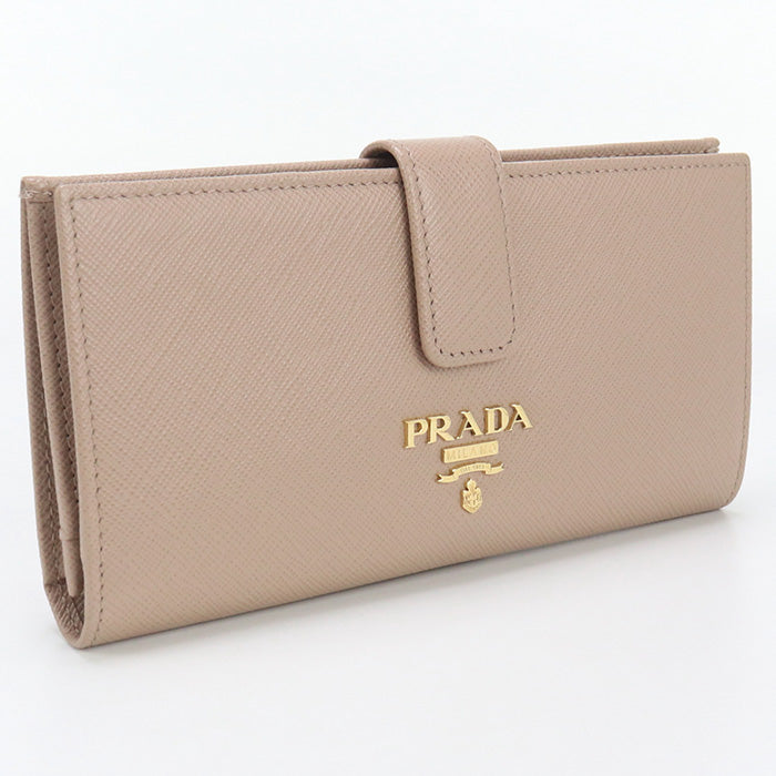 PRADA 1MV025 Long wallet Safiano Folding wallet leather pink Women