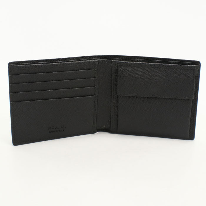 PRADA 2MO513 2D1Q Folded wallet Saffiano Leather Wallet leather black mens