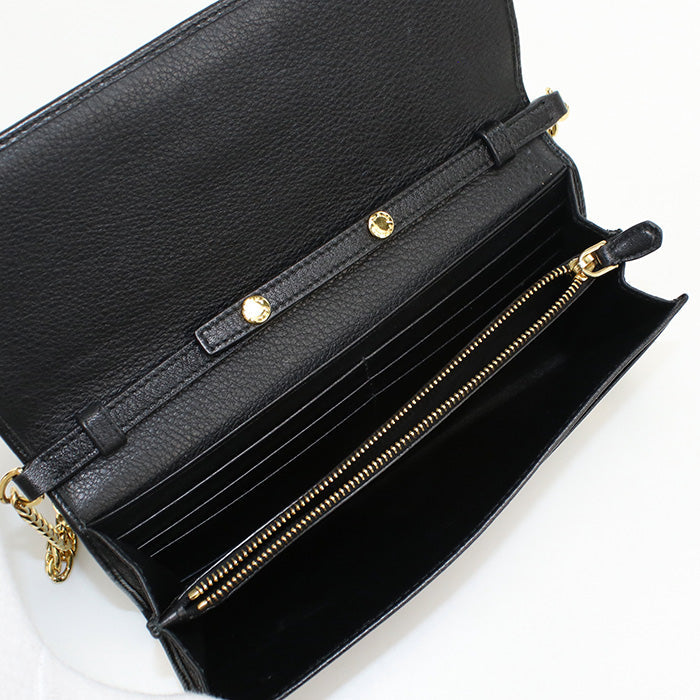 PRADA 1BP290 2E3A F0002 Chain wallet leather black Women