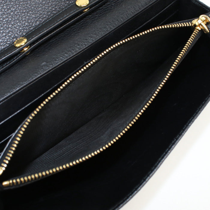 PRADA 1BP290 2E3A F0002 Chain wallet leather black Women