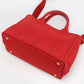 PRADA 1BG439 2WAY Canapa Tote Bag Cotton red Women