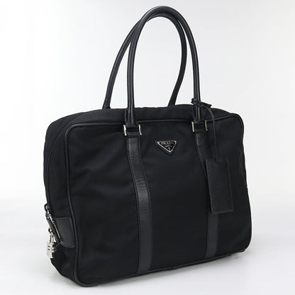 PRADA VA0702 handbag Safiano Business bag Briefcase Nylon, leather black mens(unisex)