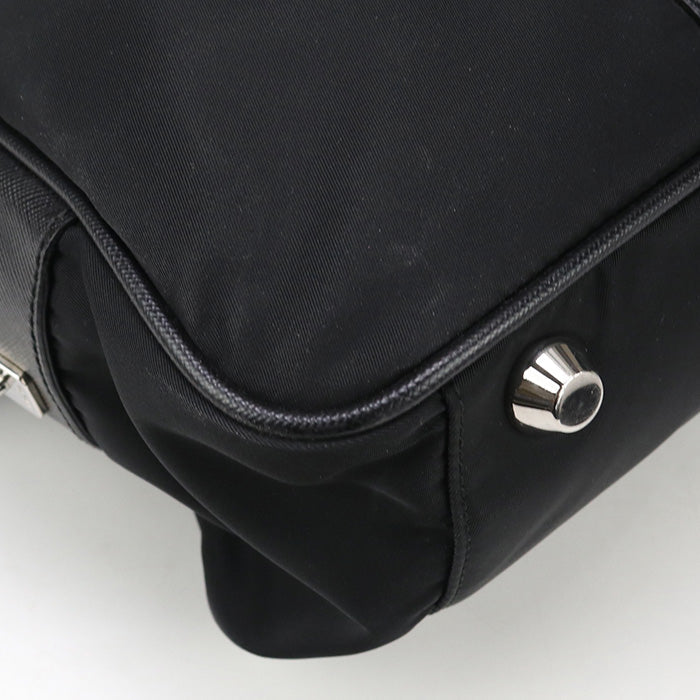 PRADA VA0702 handbag Safiano Business bag Briefcase Nylon, leather black mens(unisex)