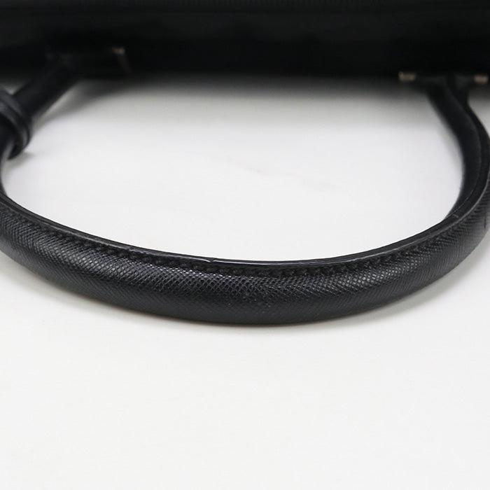 PRADA VA0702 handbag Safiano Business bag Briefcase Nylon, leather black mens(unisex)