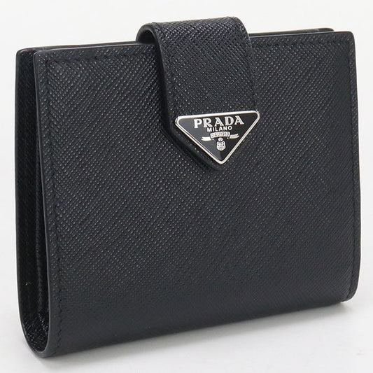 PRADA 2MO008 2DYG F0002 Saffiano Tab Folded wallet leather black mens