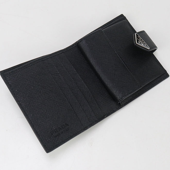 PRADA 2MO008 2DYG F0002 Saffiano Tab Folded wallet leather black mens