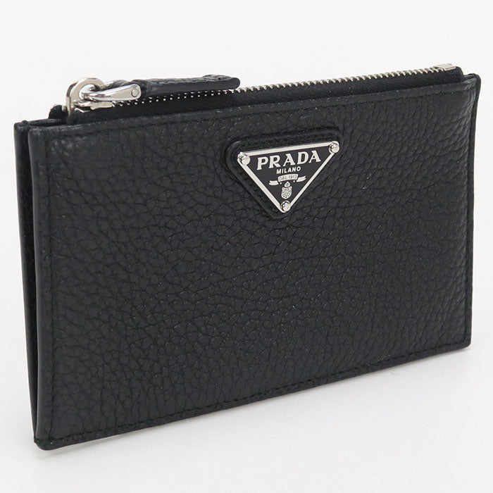 PRADA Fragment case Coin Pocket leather black mens