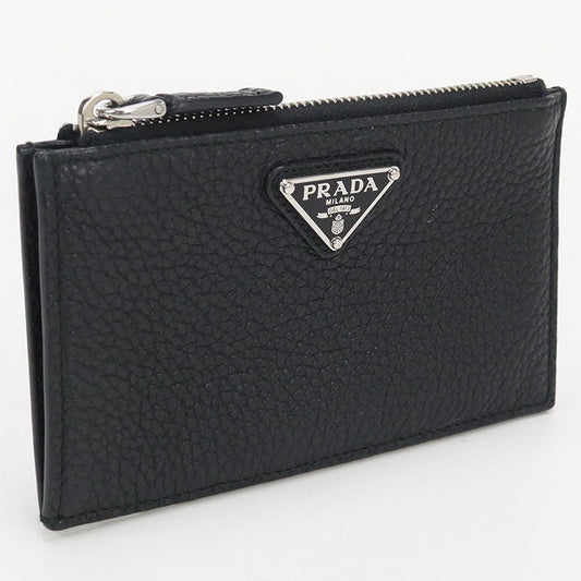 PRADA Fragment case Coin Pocket leather black mens