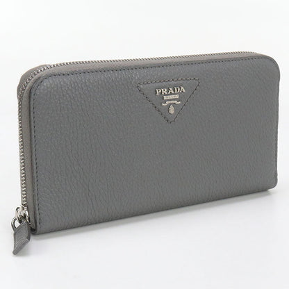 PRADA 2ML317 Zip around PurseZip Around leather gray mens