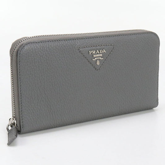 PRADA 2ML317 Zip around PurseZip Around leather gray mens