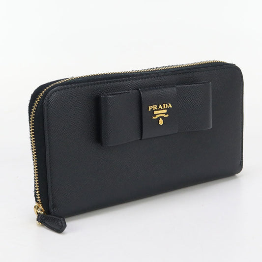 PRADA 1M0506 Zip around PurseZip Around/Safiano leather black Women