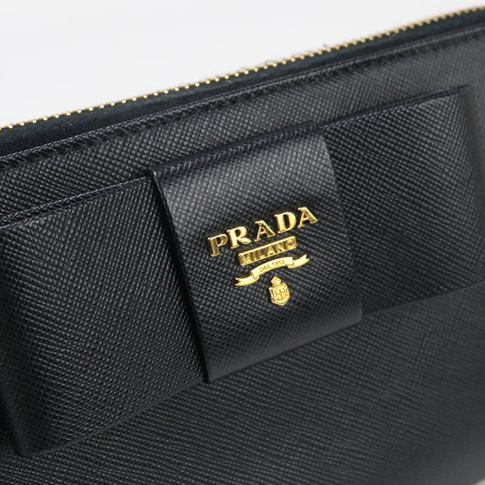 PRADA 1M0506 Zip around PurseZip Around/Safiano leather black Women