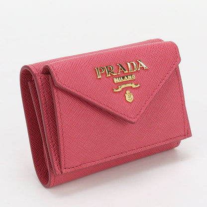 PRADA 1MH021 Tri-fold wallet Safiano Compact Wallet leather pink Women