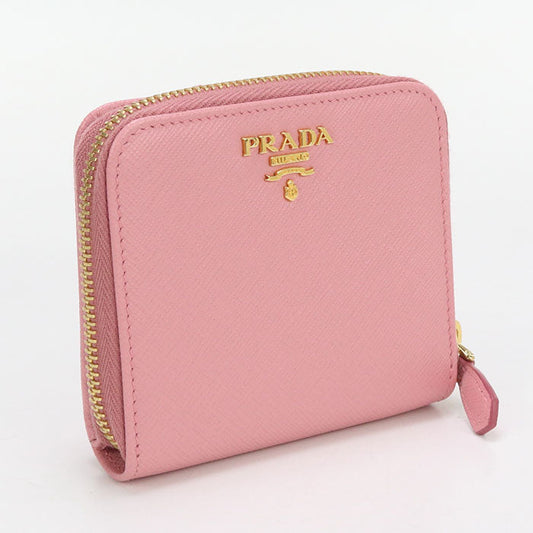 PRADA 1ML522 Bi-fold wallet Safiano U-shaped zipper wallet leather pink Women