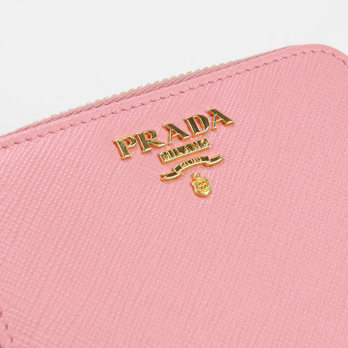 PRADA 1ML522 Bi-fold wallet Safiano U-shaped zipper wallet leather pink Women
